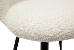 Miliboo Stühle aus Stoff mit Bouclé-Wolleffekt in Ecru und schwarzem Metall (2er-Set) CELESTE* Design-stühle
