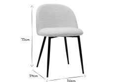 Miliboo Stühle aus Stoff mit Bouclé-Wolleffekt in Ecru und schwarzem Metall (2er-Set) CELESTE* Design-stühle
