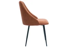 Miliboo Stühle aus Stoff mit strukturiertem Samteffekt in Rostbraun und schwarze Metallfüße (2er-Set) HIGGINS* Design-stühle