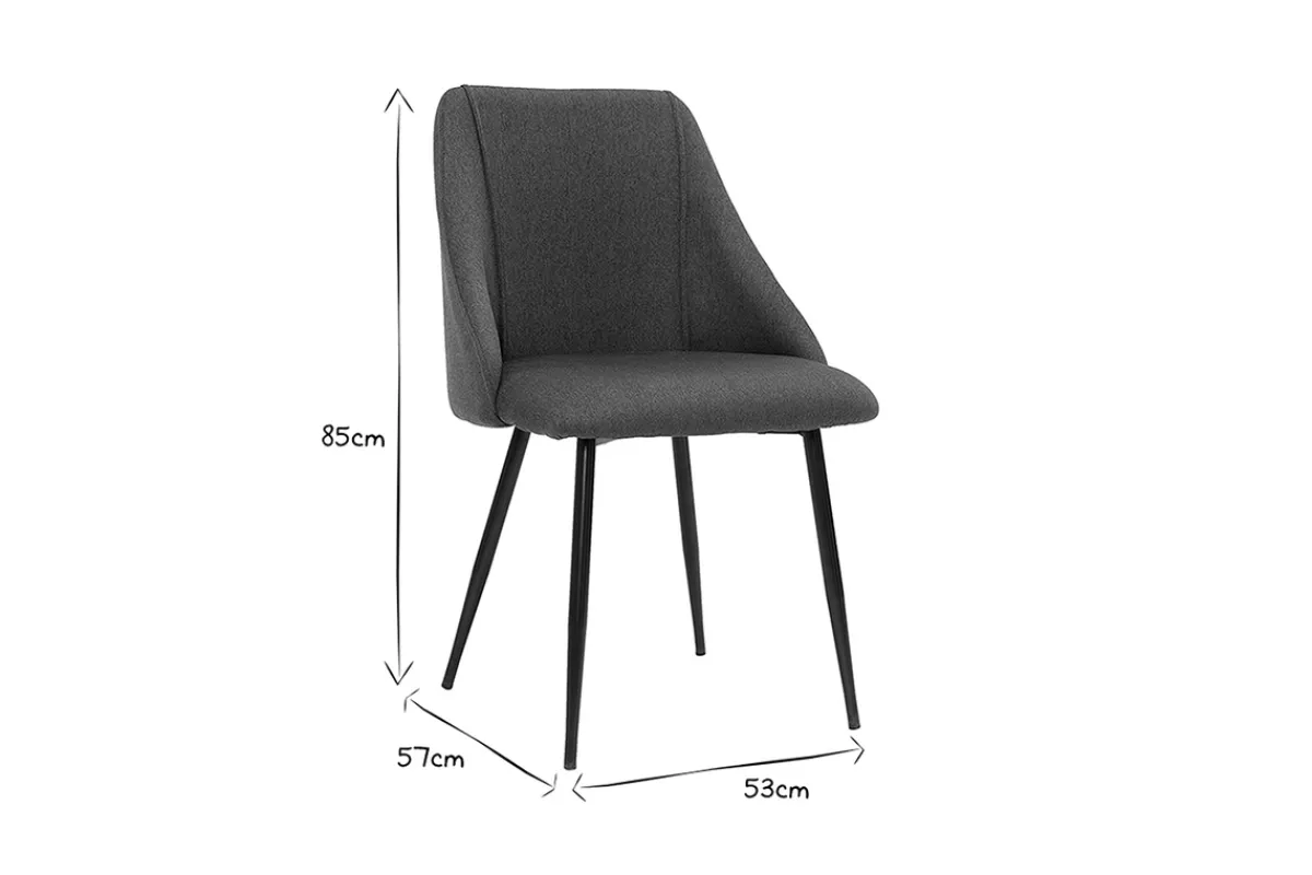 Miliboo Stühle aus Stoff mit strukturiertem Samteffekt in Rostbraun und schwarze Metallfüße (2er-Set) HIGGINS* Design-stühle