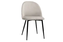 Miliboo Stühle aus taupefarbenem Samt und schwarzem Metall (2er-Set) JOVI* Design-stühle