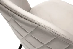 Miliboo Stühle aus taupefarbenem Samt und schwarzem Metall (2er-Set) JOVI* Design-stühle