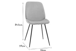 Miliboo Stühle aus taupefarbenem Samt mit Beinen aus Metall 2er-Set KAOLY* Design-stühle