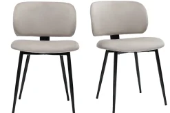Miliboo Stühle aus taupefarbenem Samt und schwarzem Metall (2er-Set) ATRIUM* Design-stühle