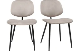 Miliboo Stühle aus taupefarbenem Samt und schwarz lackiertem Metall (2er-Set) TOBIAS* Design-stühle