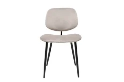 Miliboo Stühle aus taupefarbenem Samt und schwarz lackiertem Metall (2er-Set) TOBIAS* Design-stühle