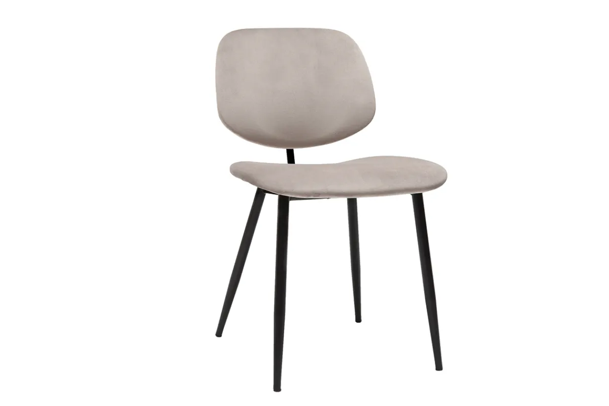 Miliboo Stühle aus taupefarbenem Samt und schwarz lackiertem Metall (2er-Set) TOBIAS* Design-stühle