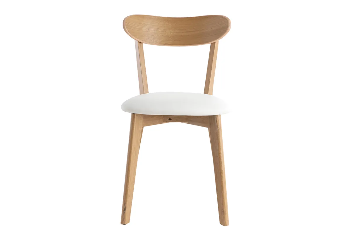 Miliboo Stühle im Eichen-Vintage und weiße Sitzfläche (2er-Set) DOVE* Design-stühle|Holzstühle