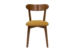 Miliboo Stühle im Eichen-Vintage und senfgelbe Sitzfläche mit Samteffekt (2er-Set) DOVE* Design-stühle|Holzstühle