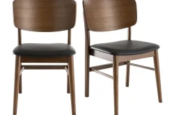 Miliboo Stühle in Nussbaumholz in schwarz ( 2er-Set) SHELDON* Design-stühle|Holzstühle