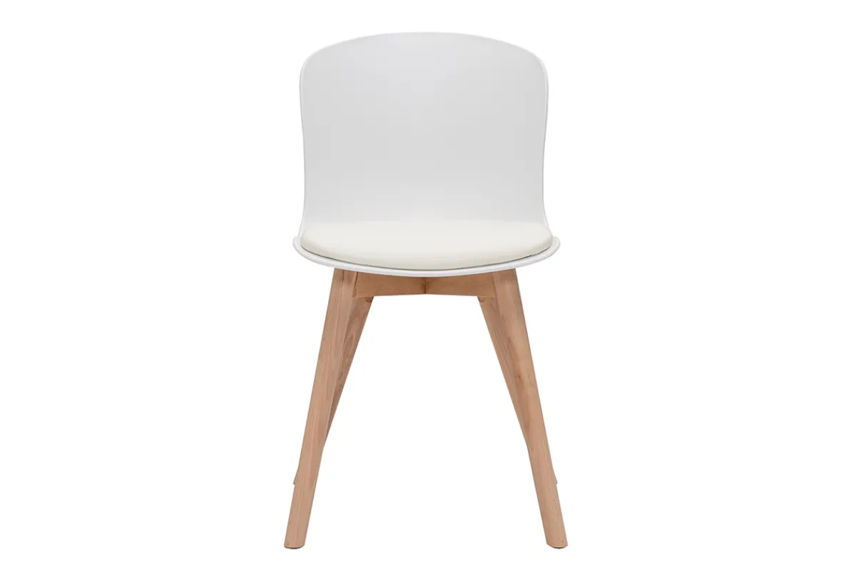 Miliboo Stühle in Weiß mit hellem Holz (2er-Set) ARISTA* Design-stühle