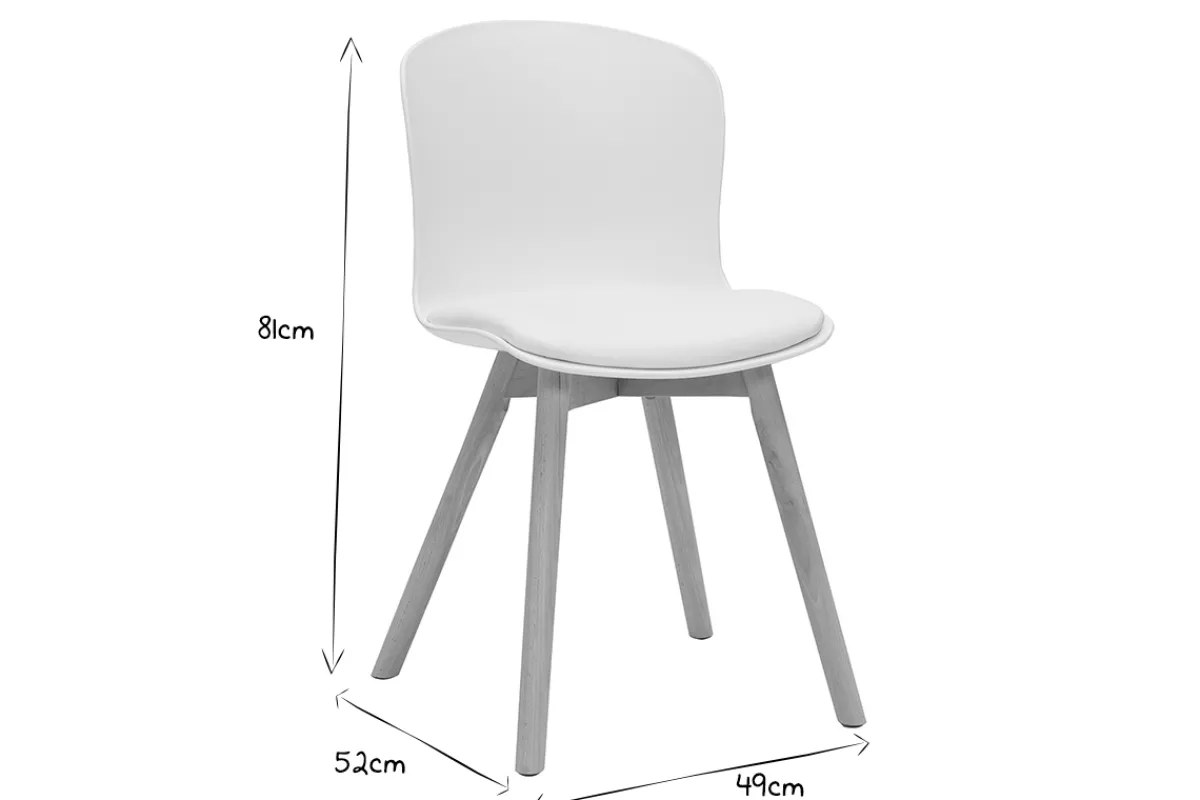 Miliboo Stühle in Weiß mit hellem Holz (2er-Set) ARISTA* Design-stühle