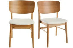 Miliboo Stühle in Weiß und hellem Holz (2er-Set) SHELDON* Design-stühle|Holzstühle
