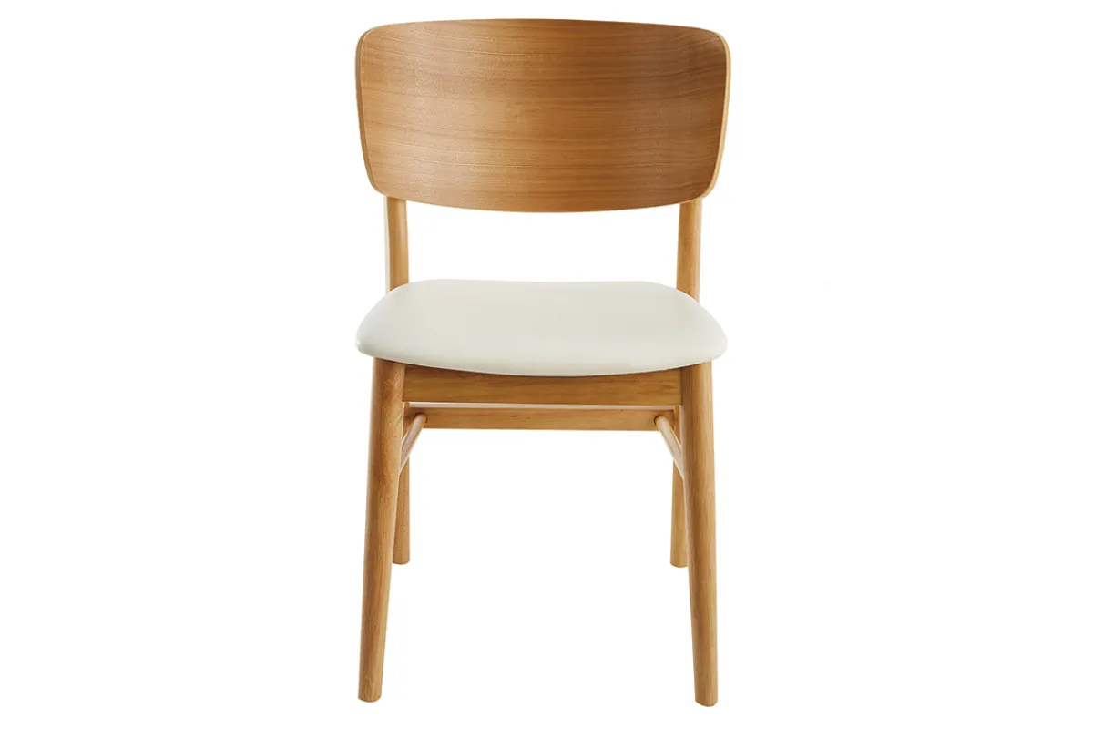 Miliboo Stühle in Weiß und hellem Holz (2er-Set) SHELDON* Design-stühle|Holzstühle