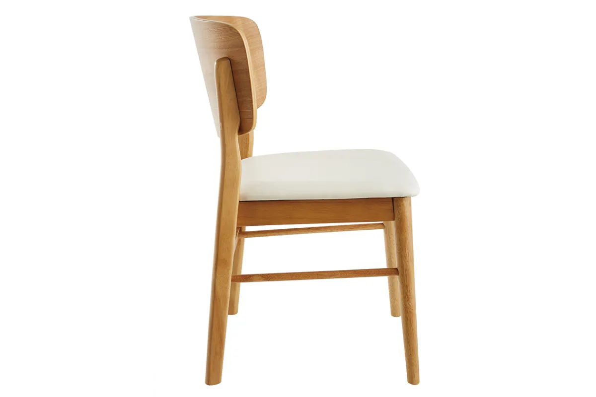 Miliboo Stühle in Weiß und hellem Holz (2er-Set) SHELDON* Design-stühle|Holzstühle
