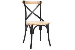 Miliboo Stühle Industrie-Stil schwarzes Metall und Holz (2er-Set) JAKE* Design-stühle|Holzstühle