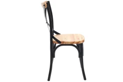 Miliboo Stühle Industrie-Stil schwarzes Metall und Holz (2er-Set) JAKE* Design-stühle|Holzstühle