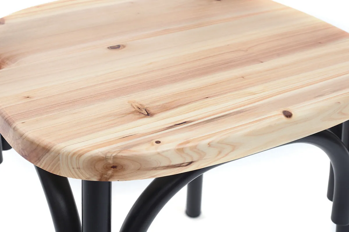 Miliboo Stühle Industrie-Stil schwarzes Metall und Holz (2er-Set) JAKE* Design-stühle|Holzstühle