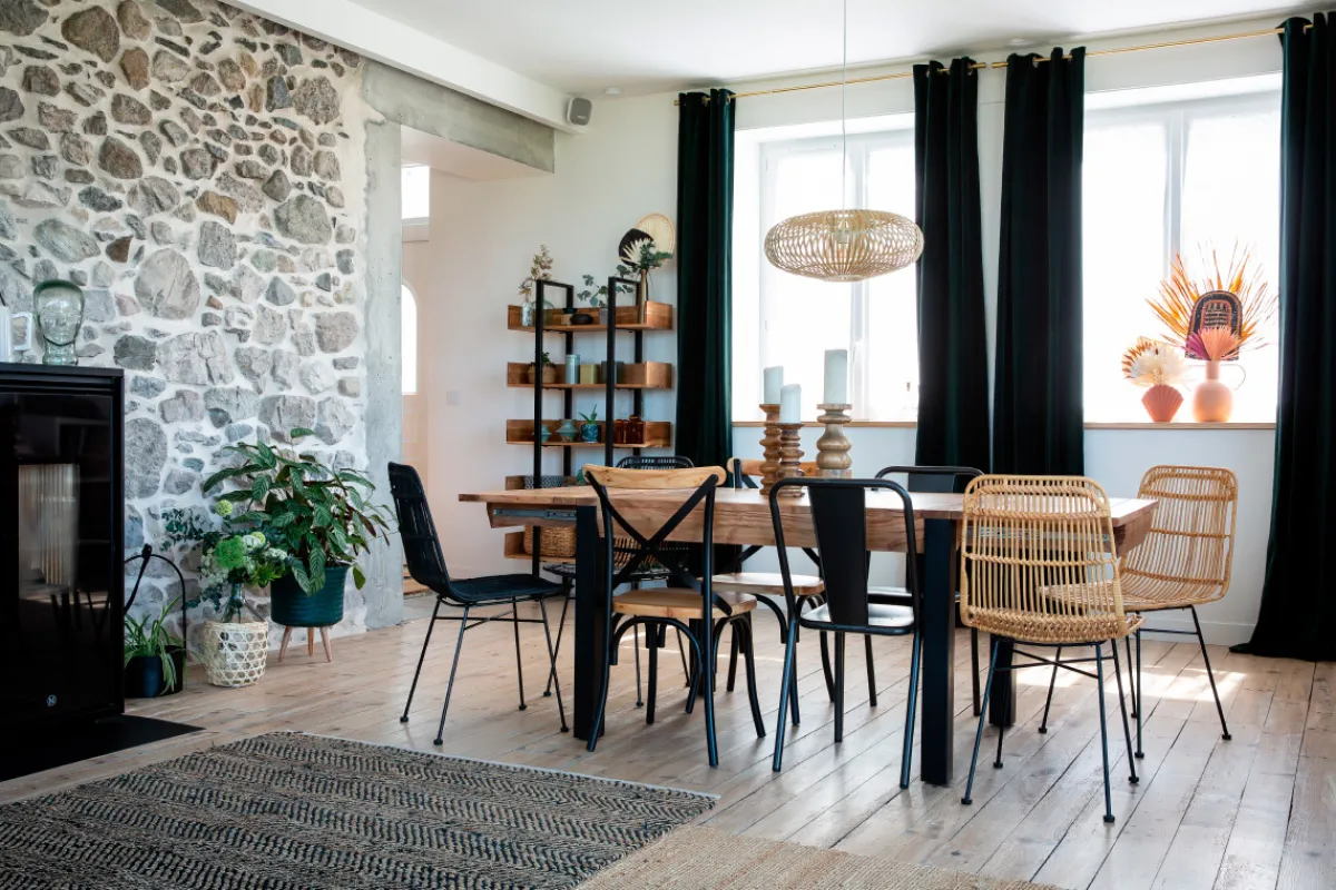 Miliboo Stühle Industrie-Stil schwarzes Metall und Holz (2er-Set) JAKE* Design-stühle|Holzstühle