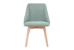 Miliboo Stühle mit Stoff in strukturiertem Samteffekt in Grün und hellem Holz (2er-Set) HIGGINS* Design-stühle