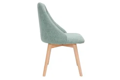 Miliboo Stühle mit Stoff in strukturiertem Samteffekt in Grün und hellem Holz (2er-Set) HIGGINS* Design-stühle
