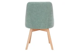 Miliboo Stühle mit Stoff in strukturiertem Samteffekt in Grün und hellem Holz (2er-Set) HIGGINS* Design-stühle