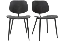 Miliboo Stühle schwarzes Holz und schwarzes Metall (2er-Set) TOBIAS* Design-stühle|Holzstühle