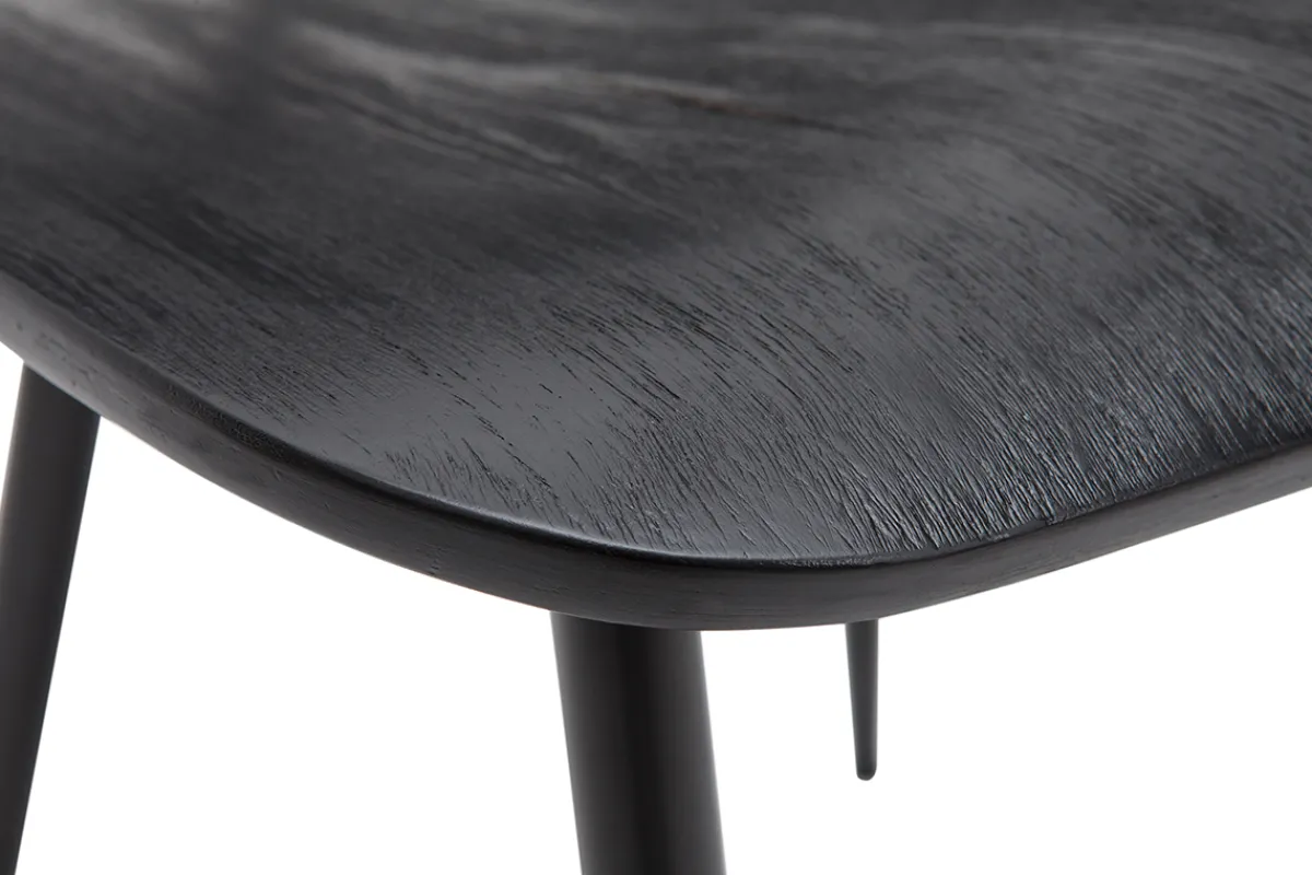Miliboo Stühle schwarzes Holz und schwarzes Metall (2er-Set) TOBIAS* Design-stühle|Holzstühle