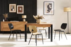 Miliboo Stühle schwarzes Holz und schwarzes Metall (2er-Set) TOBIAS* Design-stühle|Holzstühle