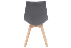 Miliboo Stühle skandinavisch aus dunkelgrauem Stoff und Holz (2er-Set) MATILDE* Design-stühle