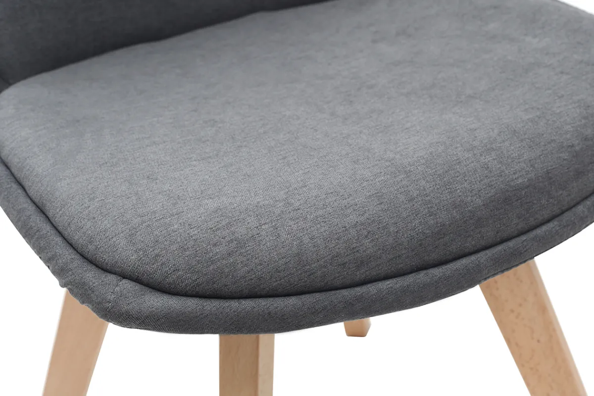 Miliboo Stühle skandinavisch aus dunkelgrauem Stoff und Holz (2er-Set) MATILDE* Design-stühle