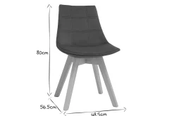 Miliboo Stühle skandinavisch aus dunkelgrauem Stoff und Holz (2er-Set) MATILDE* Design-stühle