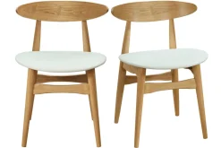 Miliboo Stühle skandinavisch helles Holz Weiß (2er-Set) WALFORD* Design-stühle|Holzstühle