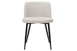 Miliboo Stühle Stoff mit strukturiertem Samteffekt in Beige und schwarze Metallfüße (2er-Set) MONTI* Design-stühle