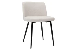 Miliboo Stühle Stoff mit strukturiertem Samteffekt in Beige und schwarze Metallfüße (2er-Set) MONTI* Design-stühle