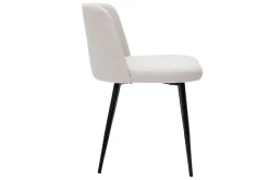 Miliboo Stühle Stoff mit strukturiertem Samteffekt in Beige und schwarze Metallfüße (2er-Set) MONTI* Design-stühle