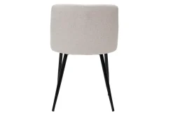 Miliboo Stühle Stoff mit strukturiertem Samteffekt in Beige und schwarze Metallfüße (2er-Set) MONTI* Design-stühle