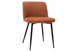 Miliboo Stühle Stoff mit strukturiertem Samteffekt in Rostbraun und schwarze Metallfüße (2er-Set) MONTI* Design-stühle