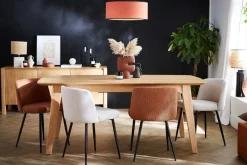 Miliboo Stühle Stoff mit strukturiertem Samteffekt in Rostbraun und schwarze Metallfüße (2er-Set) MONTI* Design-stühle