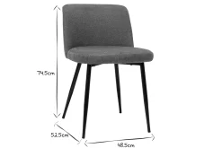 Miliboo Stühle Stoff mit strukturiertem Samteffekt in Rostbraun und schwarze Metallfüße (2er-Set) MONTI* Design-stühle