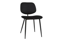 Miliboo Stühle TOBIAS aus schwarzem Samt und schwarz lackiertes Metall 2er-Set TOBIAS* Design-stühle