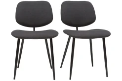Miliboo Stühle TOBIAS dunkles Holz und schwarzes Metall (2er-Set)* Design-stühle