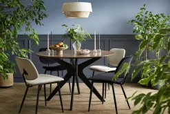 Miliboo Stühle TOBIAS dunkles Holz und schwarzes Metall (2er-Set)* Design-stühle