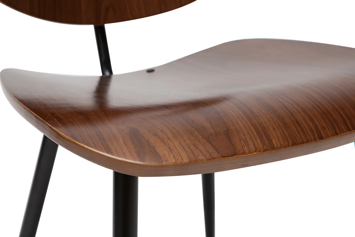 Miliboo Stühle TOBIAS dunkles Holz und schwarzes Metall (2er-Set)* Design-stühle|Holzstühle