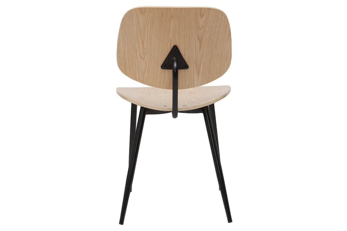 Miliboo Stühle TOBIAS helles Holz und schwarzes Metall 2er-Set* Design-stühle|Holzstühle