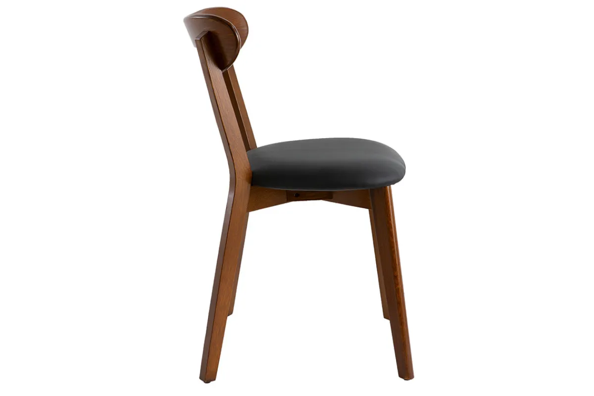 Miliboo Stühle Vintage dunkles Holz und schwarze Sitzfläche (2er-Set) DOVE* Design-stühle|Holzstühle
