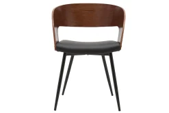 Miliboo Stühle Walnussoptik und schwarze Sitzfläche (2er-Set) RIFF* Design-stühle|Holzstühle