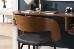 Miliboo Stühle Walnussoptik und schwarze Sitzfläche (2er-Set) RIFF* Design-stühle|Holzstühle