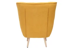 Miliboo Stoffsessel mit senfgelbem Samteffekt und Holzfüßen AVERY* Design-sessel|Sessel