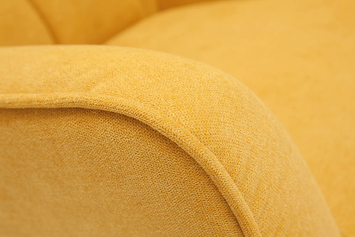 Miliboo Stoffsessel mit senfgelbem Samteffekt und Holzfüßen AVERY* Design-sessel|Sessel